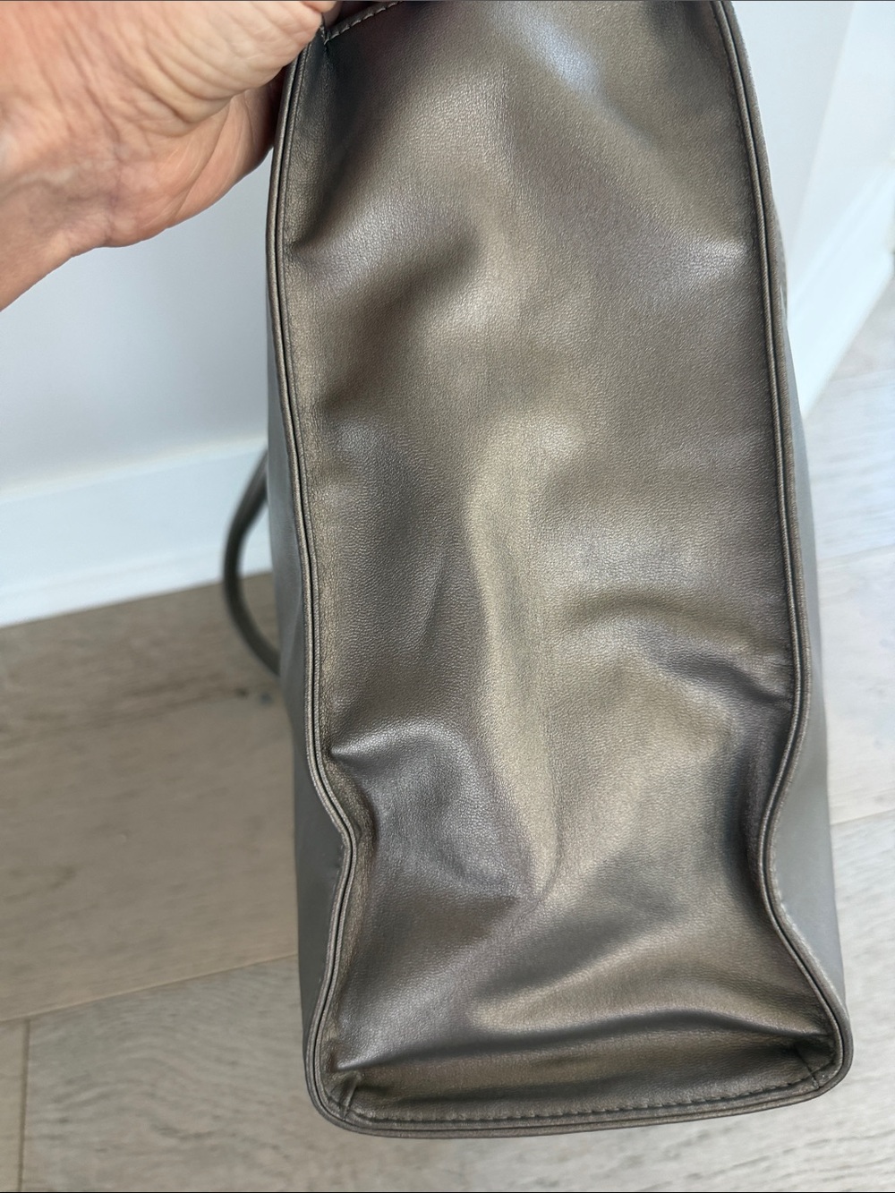 Telfar Metallic Pewter Logo Tote - Picture 3 of 9